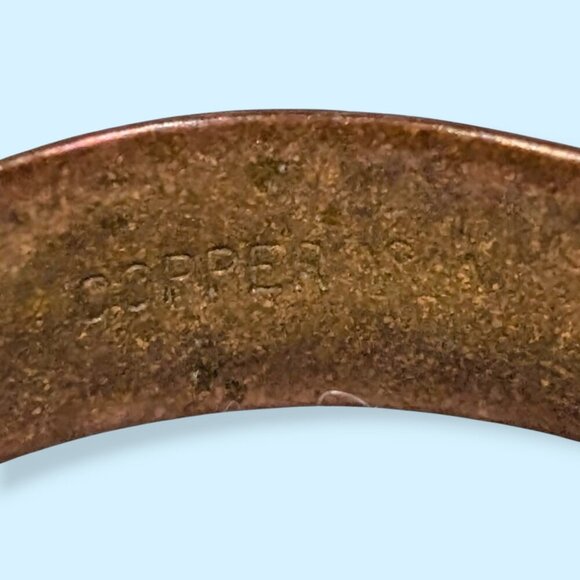 V. Etched Copper Band Ring - Picture 5 of 8